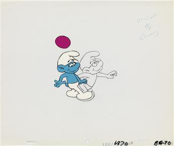(HANNA-BARBERA PRODUCTIONS.) THE SMURFS. Group of 16 Animation Cels.
